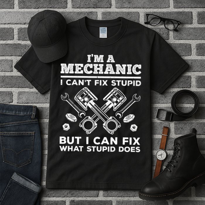 Funny Mechanic For Dad Car Auto Diesel Automobile Garage Tall T-Shirt