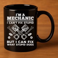 Funny Mechanic For Dad Car Auto Diesel Automobile Garage 11oz C Handle Ceramic Mug
