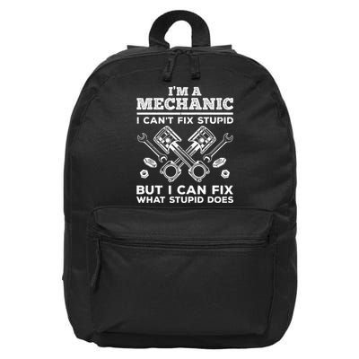 Funny Mechanic For Dad Car Auto Diesel Automobile Garage 16 in Basic Backpack