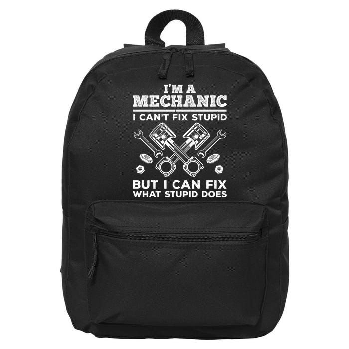 Funny Mechanic For Dad Car Auto Diesel Automobile Garage 16 in Basic Backpack