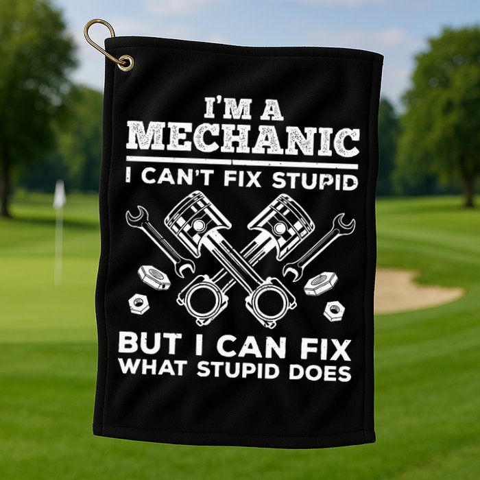 Funny Mechanic For Dad Car Auto Diesel Automobile Garage Golf Towel
