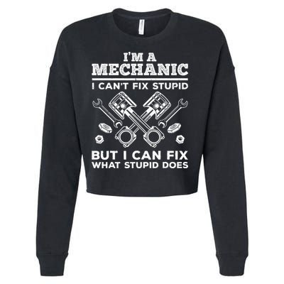 Funny Mechanic For Dad Car Auto Diesel Automobile Garage Cropped Pullover Crew