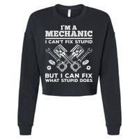Funny Mechanic For Dad Car Auto Diesel Automobile Garage Cropped Pullover Crew