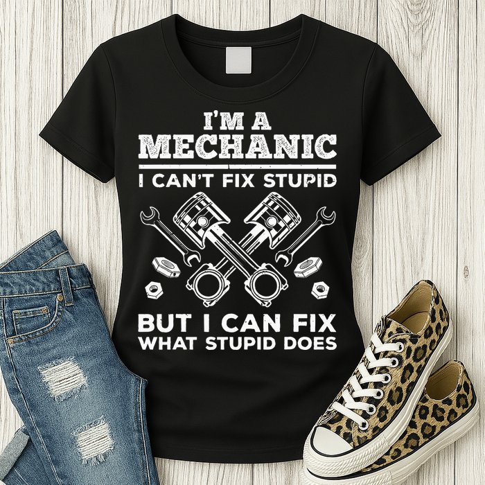 Funny Mechanic For Dad Car Auto Diesel Automobile Garage Womens T-Shirt
