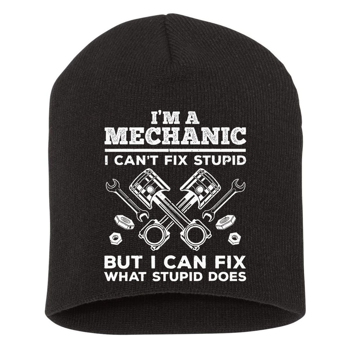 Funny Mechanic For Dad Car Auto Diesel Automobile Garage Short Acrylic Beanie