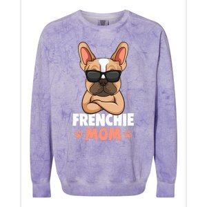 Frenchie Mom French Bulldog Dog Colorblast Crewneck Sweatshirt