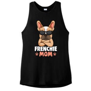 Frenchie Mom French Bulldog Dog Ladies PosiCharge Tri-Blend Wicking Tank