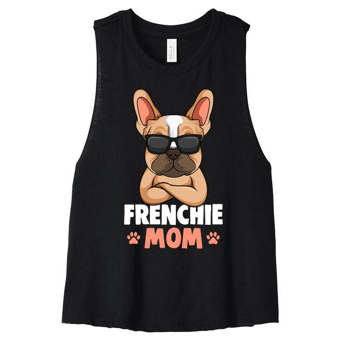 Frenchie Mom French Bulldog Dog Women's Racerback Cropped Tank