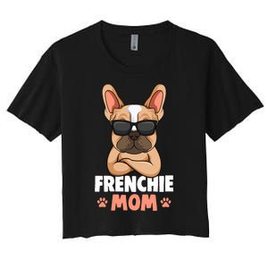 Frenchie Mom French Bulldog Dog Women's Crop Top Tee