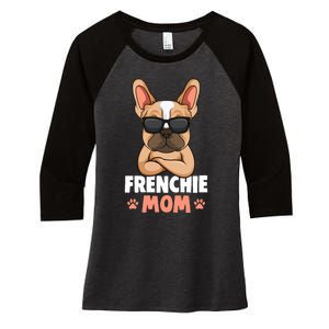 Frenchie Mom French Bulldog Dog Women's Tri-Blend 3/4-Sleeve Raglan Shirt