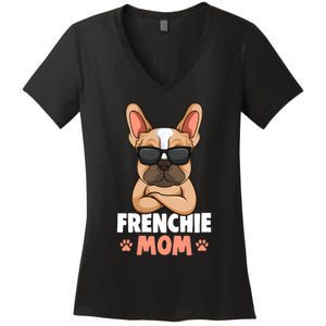 Frenchie Mom French Bulldog Dog Women's V-Neck T-Shirt