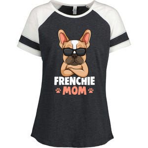 Frenchie Mom French Bulldog Dog Enza Ladies Jersey Colorblock Tee