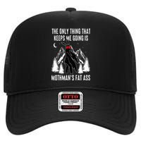 Funny Mothman Fat Ass Vintage Cryptid Funny Mothman Meme High Crown Mesh Back Trucker Hat