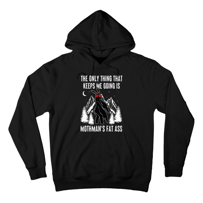 Funny Mothman Fat Ass Vintage Cryptid Funny Mothman Meme Hoodie