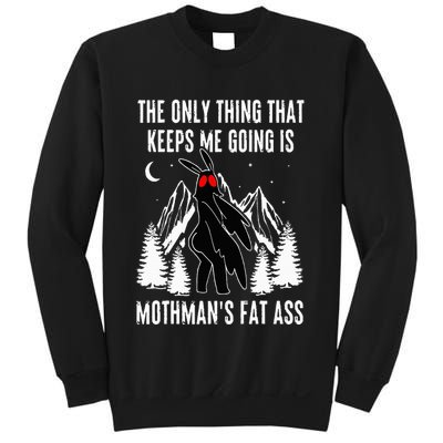 Funny Mothman Fat Ass Vintage Cryptid Funny Mothman Meme Sweatshirt