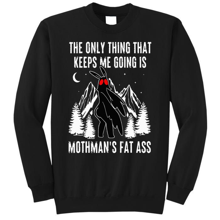 Funny Mothman Fat Ass Vintage Cryptid Funny Mothman Meme Sweatshirt