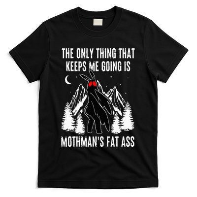 Funny Mothman Fat Ass Vintage Cryptid Funny Mothman Meme T-Shirt