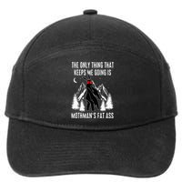 Funny Mothman Fat Ass Vintage Cryptid Funny Mothman Meme 7-Panel Snapback Hat