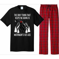 Funny Mothman Fat Ass Vintage Cryptid Funny Mothman Meme Pajama Set