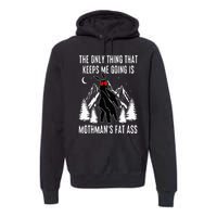 Funny Mothman Fat Ass Vintage Cryptid Funny Mothman Meme Premium Hoodie