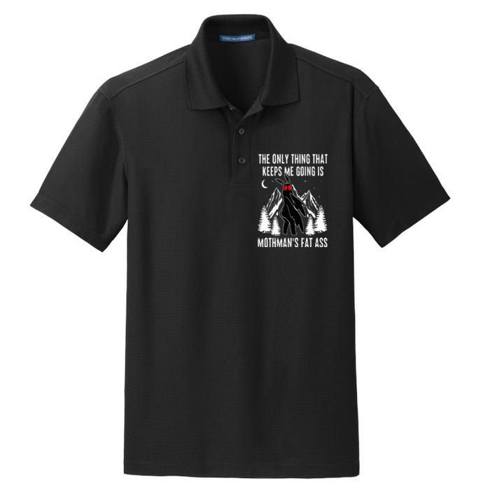 Funny Mothman Fat Ass Vintage Cryptid Funny Mothman Meme Dry Zone Grid Polo