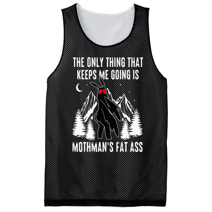 Funny Mothman Fat Ass Vintage Cryptid Funny Mothman Meme Mesh Reversible Basketball Jersey Tank