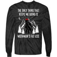 Funny Mothman Fat Ass Vintage Cryptid Funny Mothman Meme Tie-Dye Long Sleeve Shirt