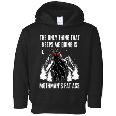 Funny Mothman Fat Ass Vintage Cryptid Funny Mothman Meme Toddler Hoodie