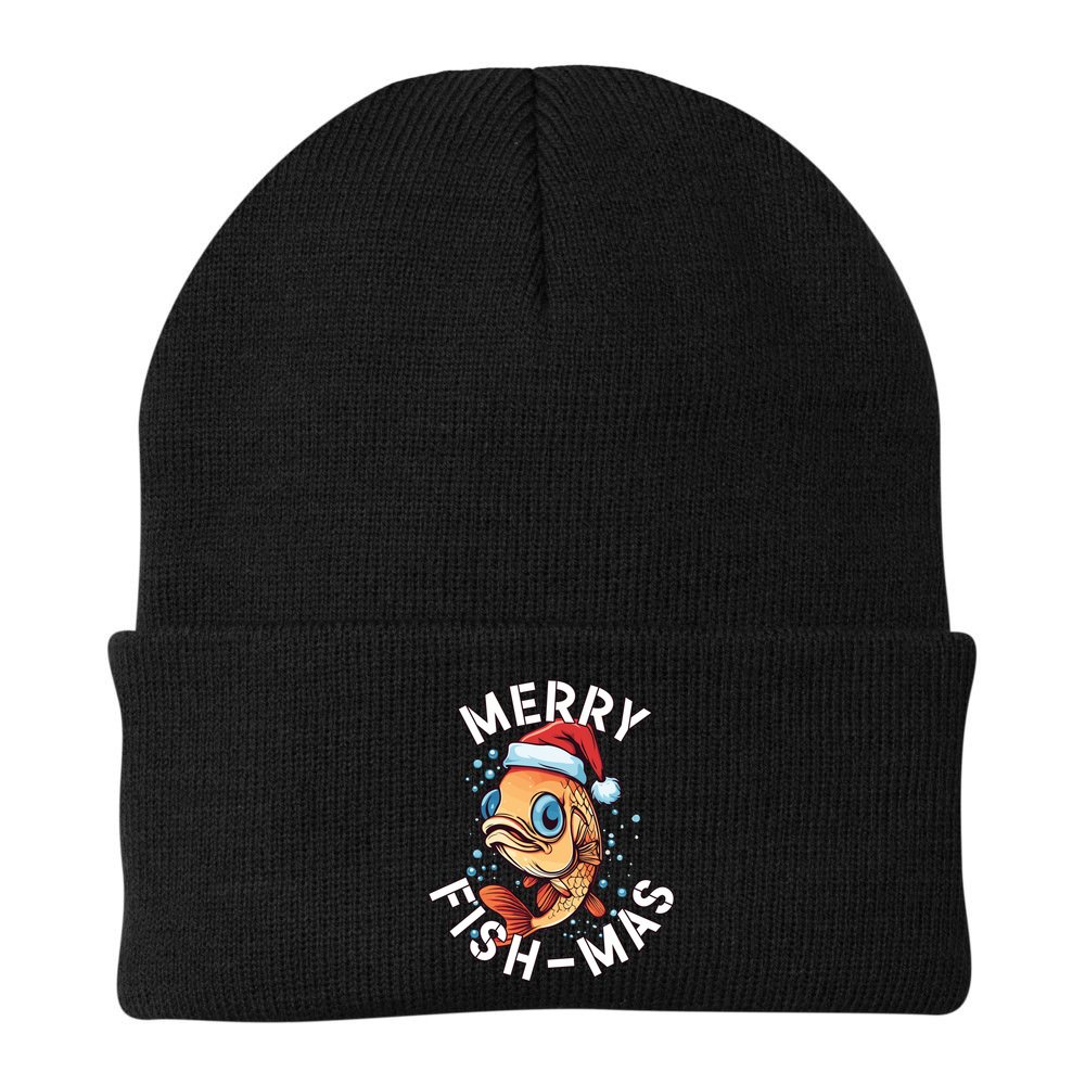 Funny Merry Fishmas Christmas Fish Great Gift Beanie