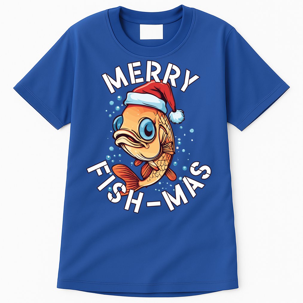 Funny Merry Fishmas Christmas Fish Great Gift Tall T-Shirt