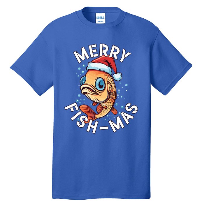 Funny Merry Fishmas Christmas Fish Great Gift Tall T-Shirt