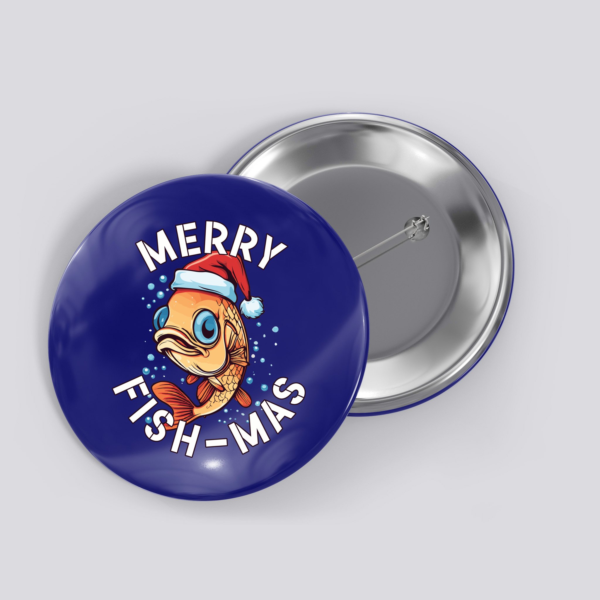 Funny Merry Fishmas Christmas Fish Great Gift Button