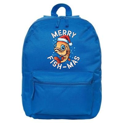 Funny Merry Fishmas Christmas Fish Great Gift 16 in Basic Backpack