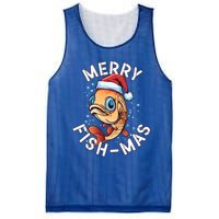 Funny Merry Fishmas Christmas Fish Great Gift Mesh Reversible Basketball Jersey Tank