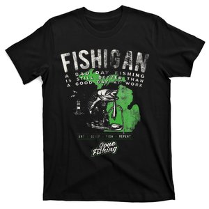 Fishigan Michigan Fishing Gift Apparel For Novelty T-Shirt