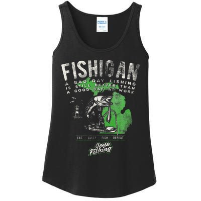 Fishigan Michigan Fishing Gift Apparel For Novelty Ladies Essential Tank