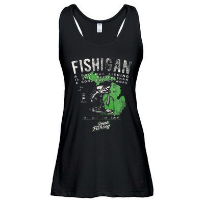 Fishigan Michigan Fishing Gift Apparel For Novelty Ladies Essential Flowy Tank