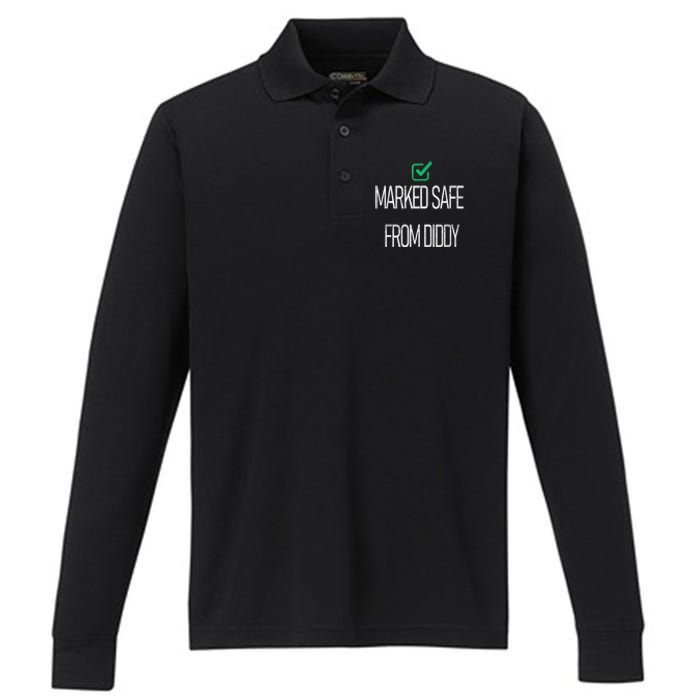 Funny Markedsafe Fromdiddy Performance Long Sleeve Polo