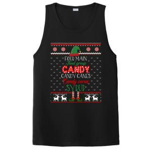 Four Main Food Groups Elf Buddy Christmas Pajama Ugly Funny Gift PosiCharge Competitor Tank