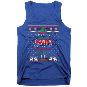 Four Main Food Groups Elf Buddy Christmas Pajama Ugly Funny Gift Tank Top