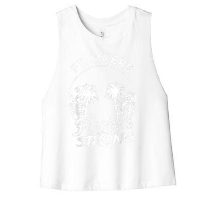 Ft. Myers Florida Strong Community Support Women's Racerback Cropped Tank