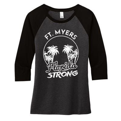 Ft. Myers Florida Strong Community Support Women's Tri-Blend 3/4-Sleeve Raglan Shirt