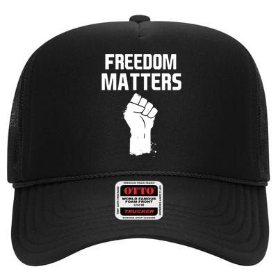 Freedom Matters Fist High Crown Mesh Back Trucker Hat