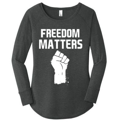 Freedom Matters Fist Women's Perfect Tri Tunic Long Sleeve Shirt