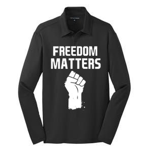 Freedom Matters Fist Silk Touch Performance Long Sleeve Polo