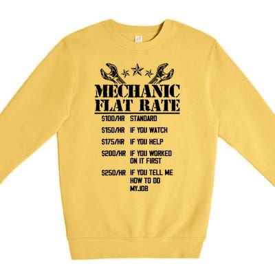 Funny Mechanic Flat Rate Premium Crewneck Sweatshirt