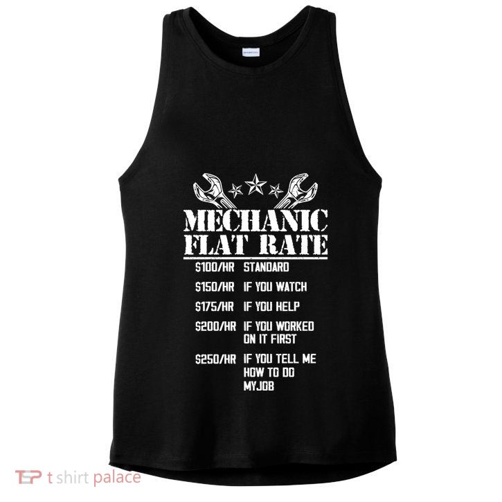 Funny Mechanic Flat Rate Ladies PosiCharge Tri-Blend Wicking Tank