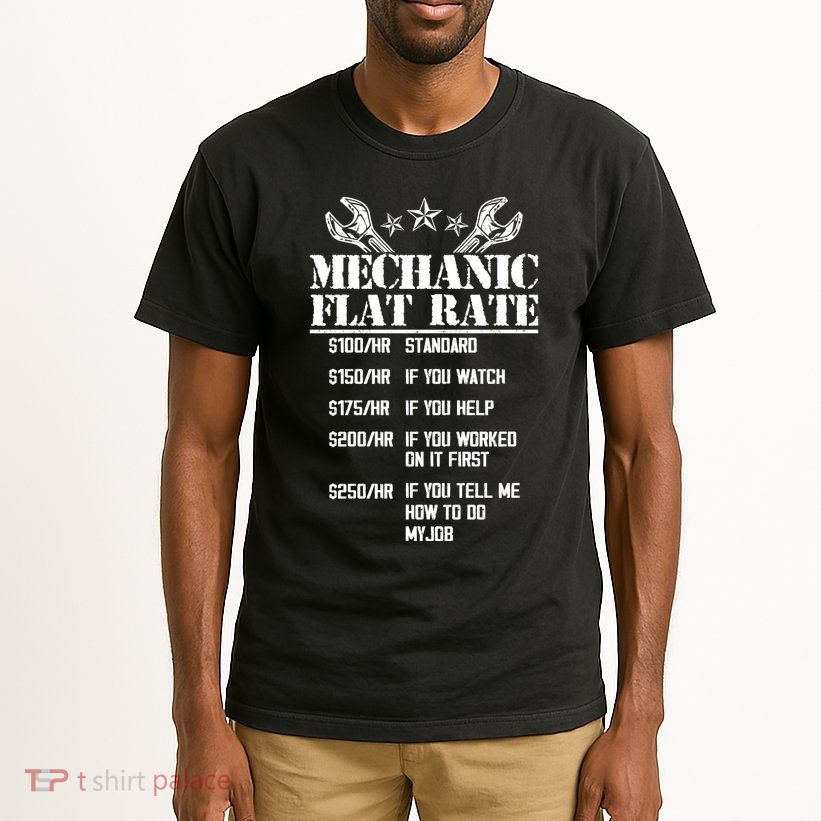 Funny Mechanic Flat Rate Tall T-Shirt
