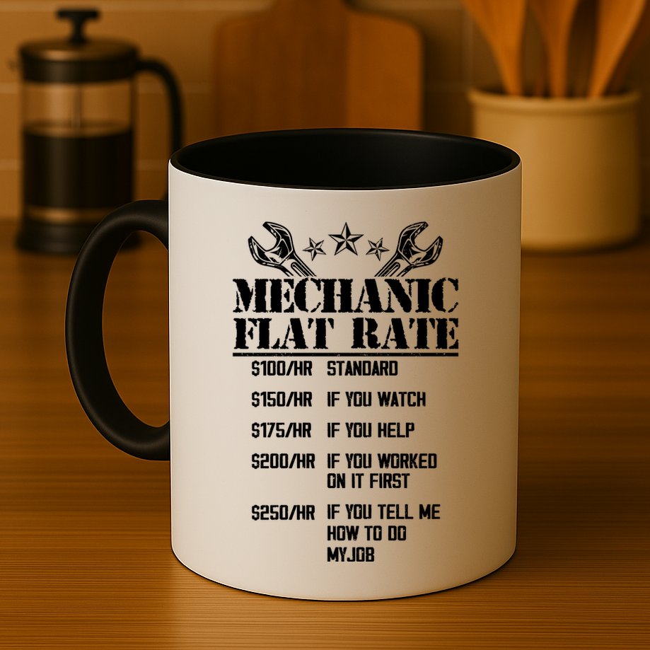 Funny Mechanic Flat Rate Mug