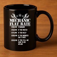 Funny Mechanic Flat Rate 11oz C Handle Ceramic Mug